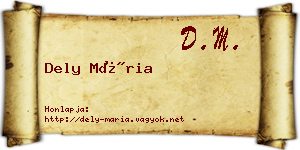 Dely Mária névjegykártya